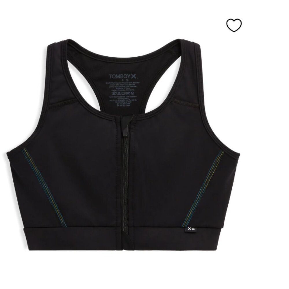 TomboyX Swim Racerback Zip Top LC - Black Ombre